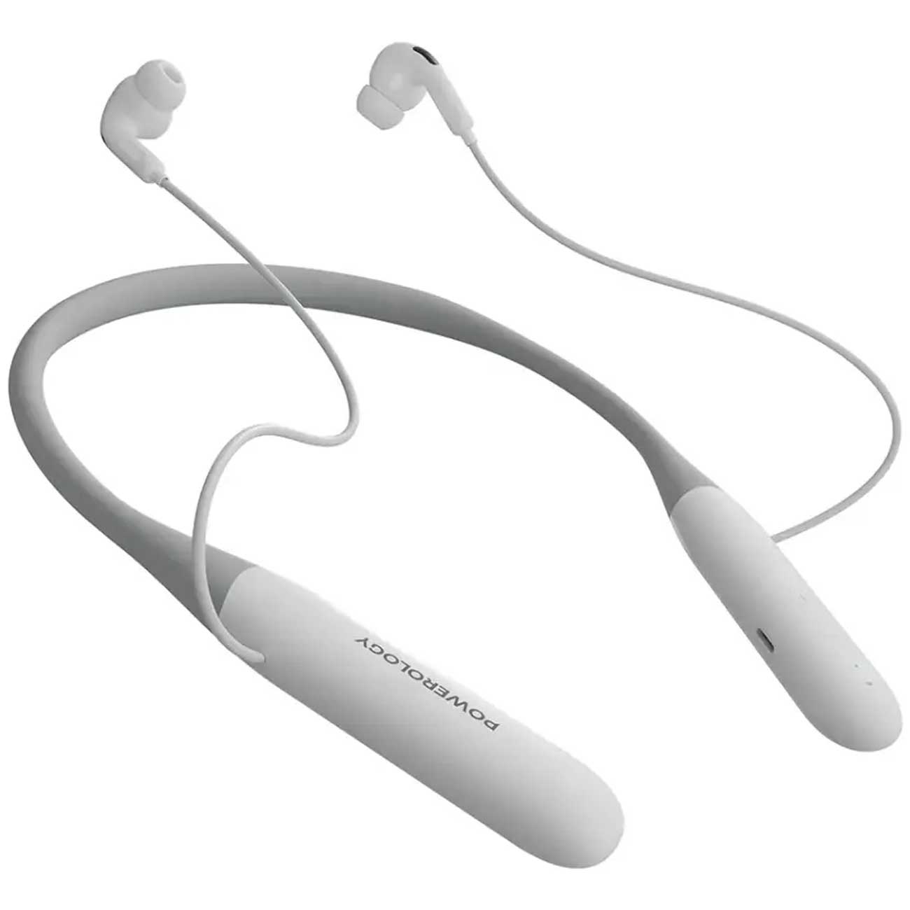 هندزفری گردنی پاورولوژی مدل PWLAUWNKBWH، با کیفیت صدای استریو و طراحی ارگونومیک برای استفاده طولانی مدت.